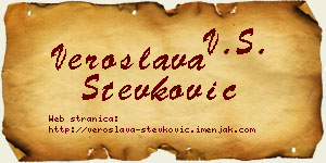 Veroslava Stevković vizit kartica